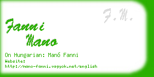 fanni mano business card